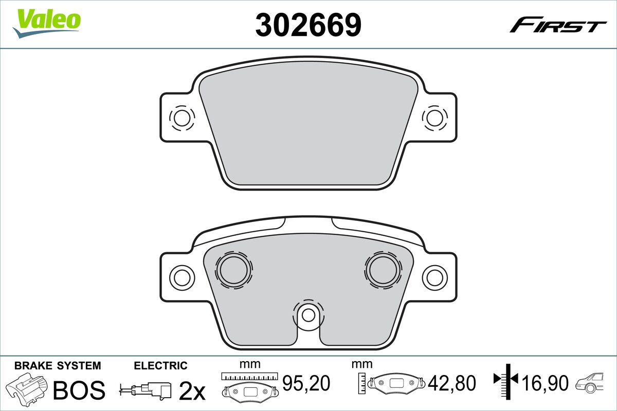 VALEO Fékbetét, mind 302669_VALEO